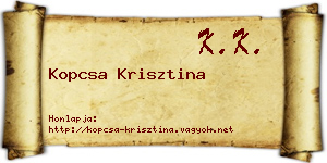 Kopcsa Krisztina névjegykártya