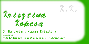 krisztina kopcsa business card